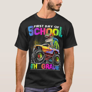 T-shirt Première journée École 6e année Dinosaur Monster C