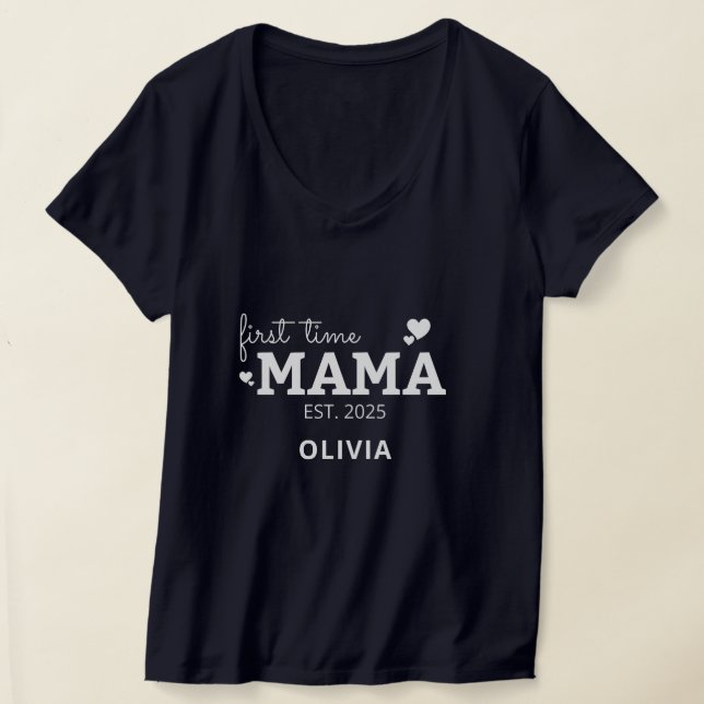 T-shirt première maman attend maman mère jour cadeau (Poser)