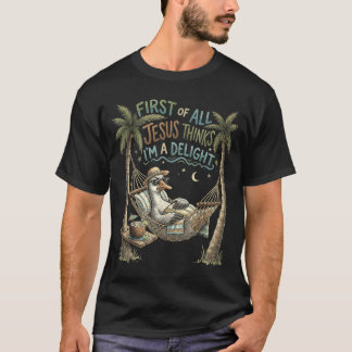 T-shirt Premièrement Jésus Pense Une Conception D'oie Déli