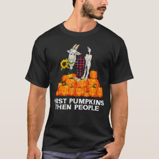 T-shirt Premières citrouilles puis personnes Yoga de chèv