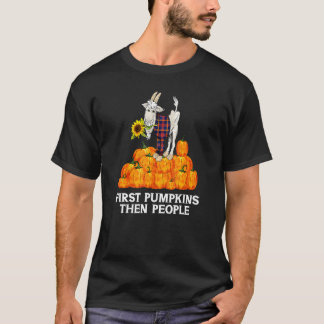 T-shirt Premières citrouilles puis personnes Yoga de chèvr