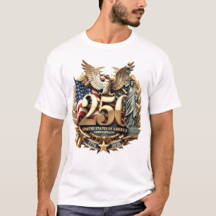 T-shirt Premium Gold USA 250 Anniversaire Drapeau & Libert