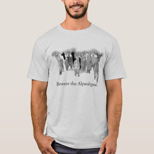 T-shirt Prenez garde de l'Alpacalypse - jeu de mots drôle (Devant)