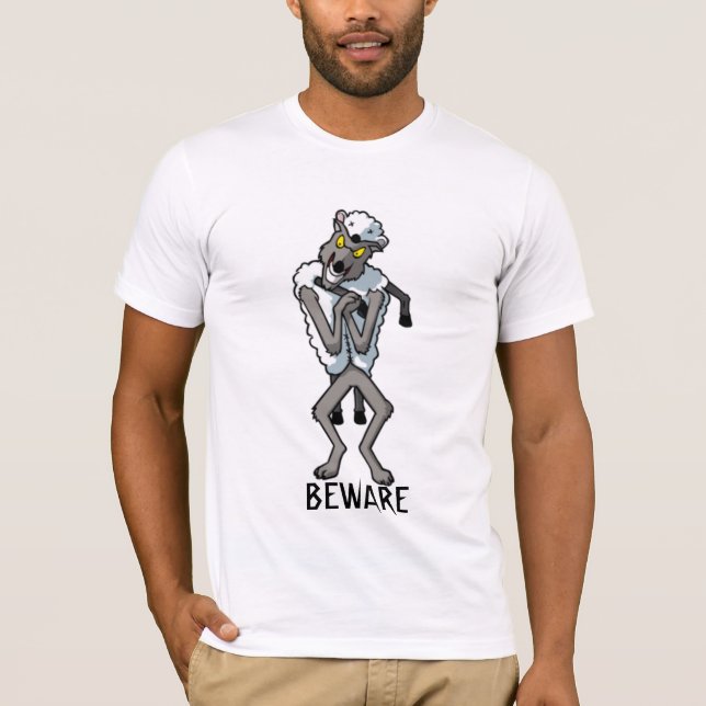 T-shirt PRENEZ GARDE des loups DANS L'HABILLEMENT de (Devant)