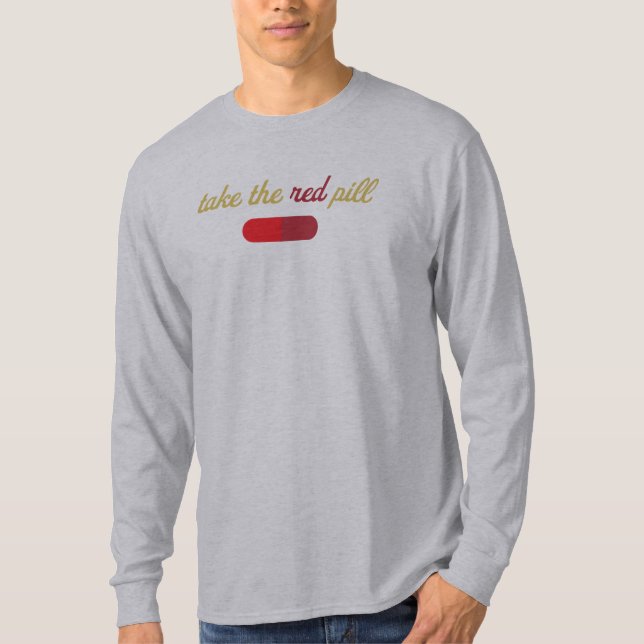T-shirt Prenez la chemise rouge de pilule (Devant)