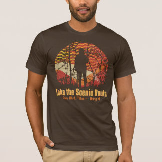T-shirt Prenez la Route Pittoresque. Pluie, Boue, Miles, A