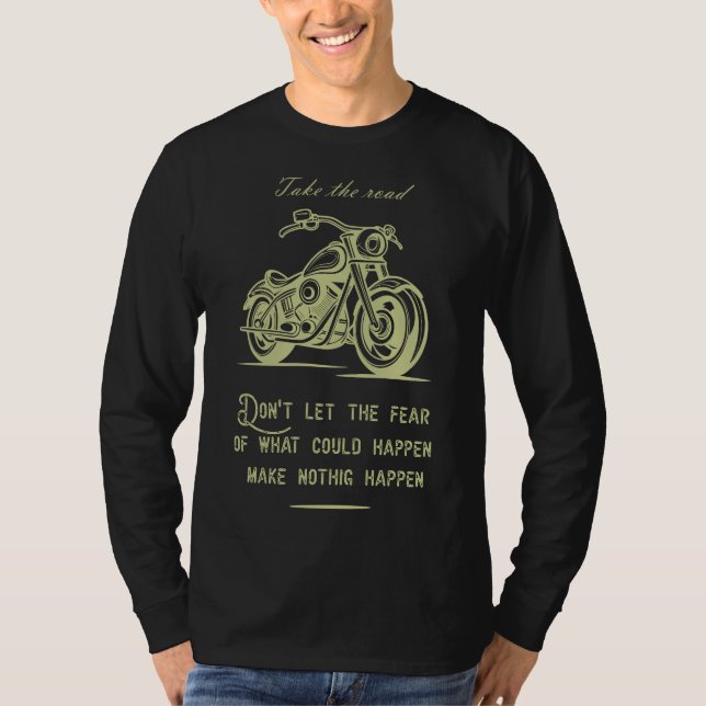 T-shirt Prenez la route, une moto design (Devant)