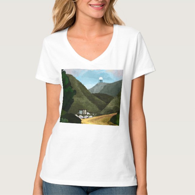 T-shirt Prenez une hausse. Le V-cou des femmes (Devant)