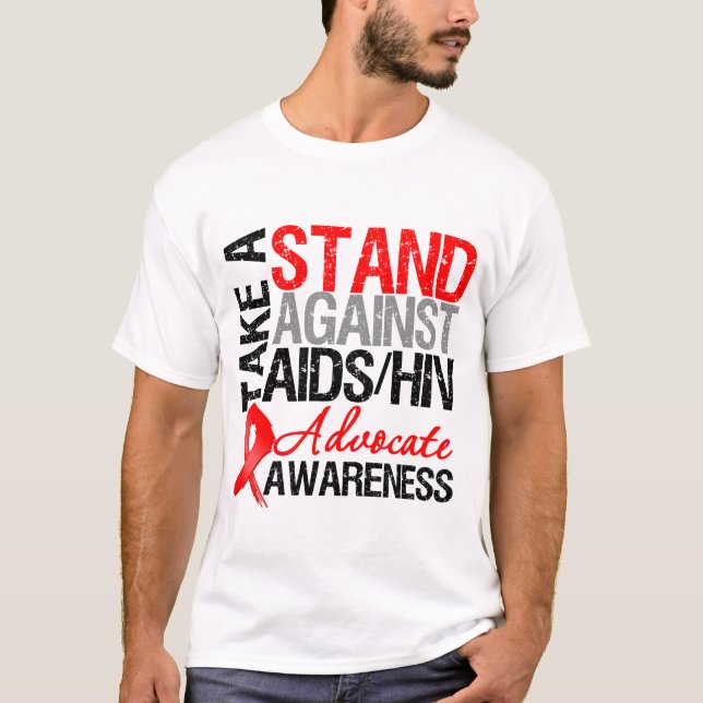 T-shirt Prenez une position contre HIV de SIDA (Devant)