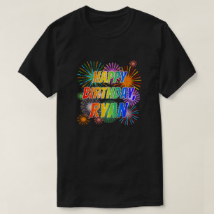 T-shirt Prénom "RYAN", amusant "HEUREUX ANNIVERSAIRE"