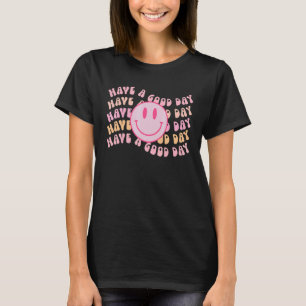 T-shirt Prépa Bonne Journée Visage Souriant Rose Esthétiq