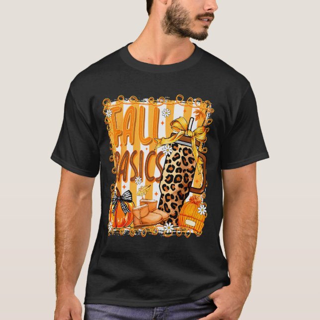 T-shirt Preppy Fall Basics Coquette Bow Pumpkin Autumn Wom (Devant)