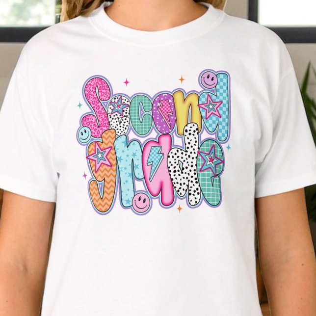 T-shirt Preppy Second Grade First Day of School Coquette (Créateur téléchargé)