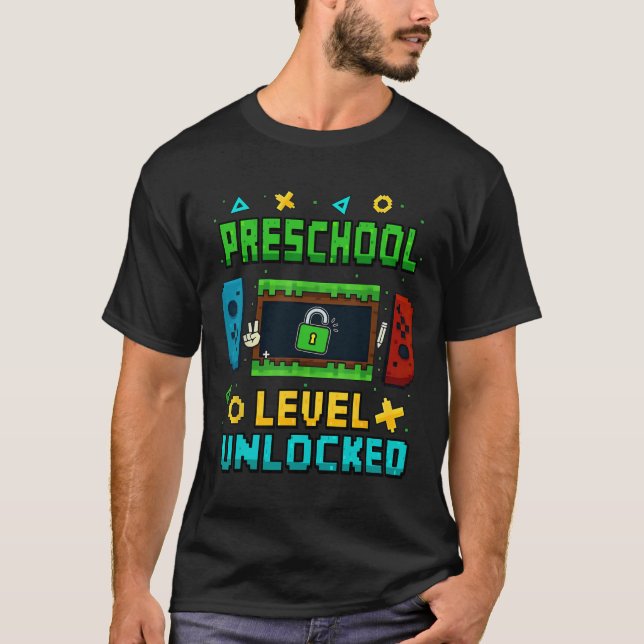 T-shirt Preschool Level Unlocked Ck To School Pixel Art Ga (Devant)