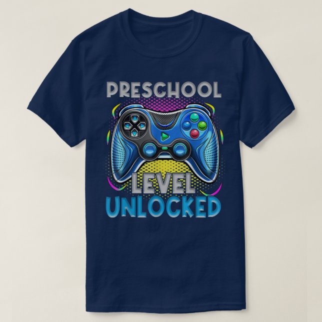 T-shirt Preschool Level Unlocked Video Games Kids Back To  (Design devant)