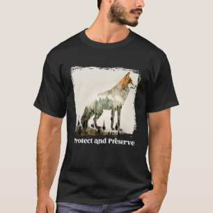 T-shirt Préserver et protéger le loup du parc national Vin