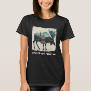 T-shirt Préserver et protéger le wapiti d'orignal du parc