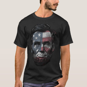 T-shirt Président Abraham Abe Lincoln États-Unis Drapeau