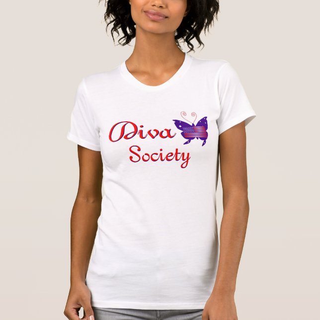 T-shirt Président américain de société de papillon de diva (Devant)