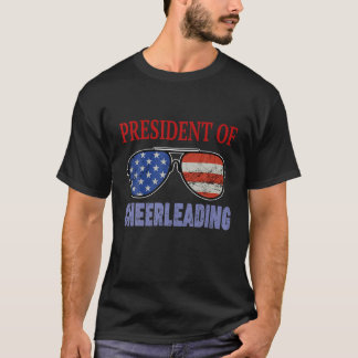 T-shirt Président de Cheerleading Funny - USA Flag Sunglas