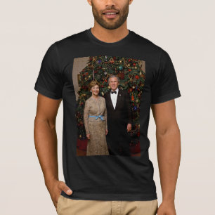 T-shirt Président George Bush, Laura Christmas Maison Blan