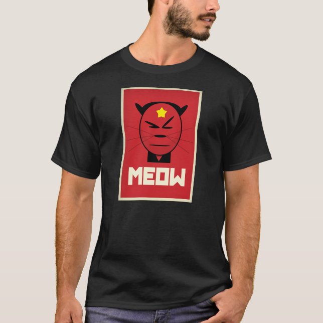 T-shirt Président Mao de la Chine en tant que chat (Devant)