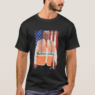 T-shirt Président Trump Garbage Truck Worker Vest USA Drap