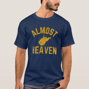 T-shirt Presque Ciel Virginie-Occidentale Carte État WV H