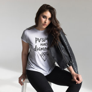 T-shirt Pression fait des diamants - Typographie de script
