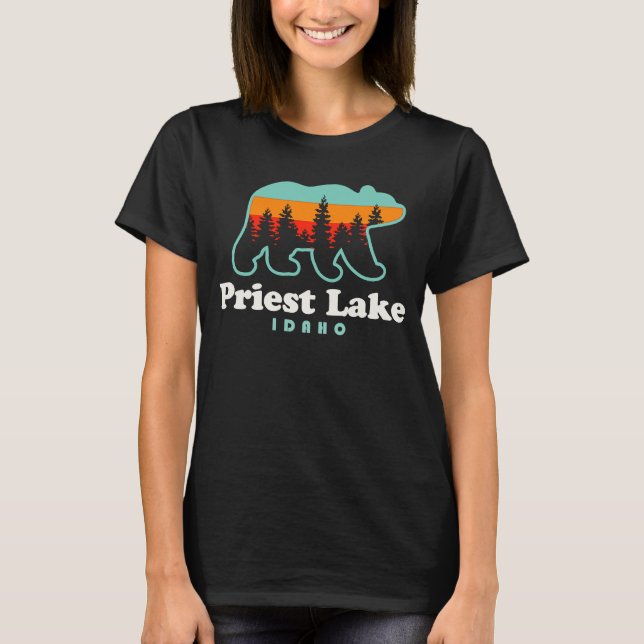 T-shirt Prest Lake Idaho Camping Ours Spokane Washington (Devant)