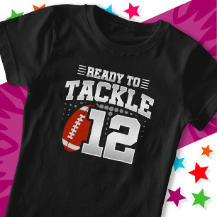 T-Shirt Prêt à attaquer 12 Football Party 12e anniversaire
