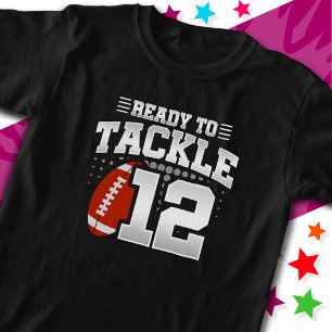 T-shirt Prêt à attaquer 12 Football Party 12e anniversaire