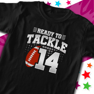 T-shirt Prêt à attaquer 14 Football Party 14e anniversaire