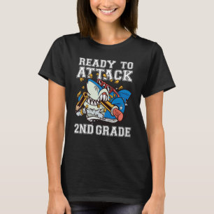 T-shirt Prêt À Attaquer Des Garçons De 2E Année Shark Reto