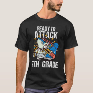 T-shirt Prêt À Attaquer Des Garçons De 7E Année Shark Reve