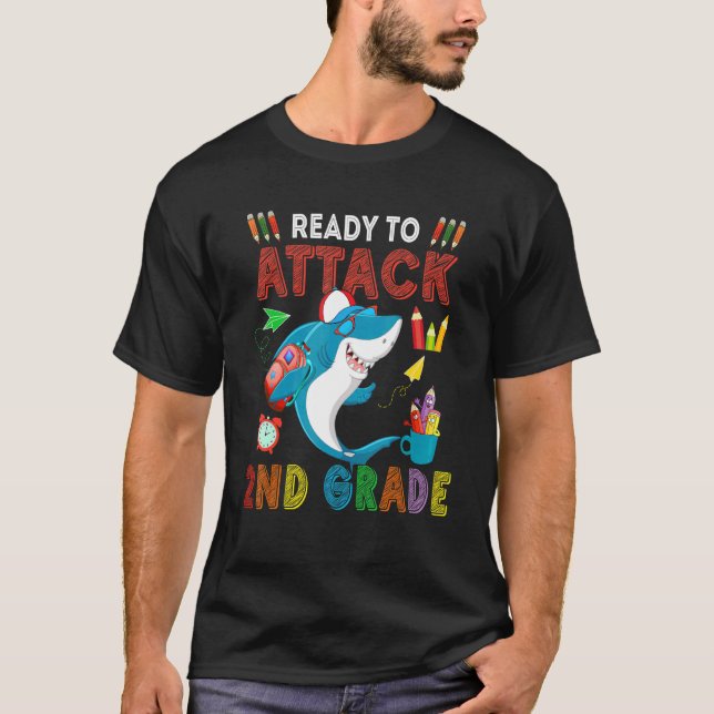 T-shirt Prêt À Attaquer Des Lunettes De Soleil De Requin D (Devant)