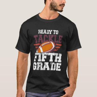 T-shirt Prêt À Attaquer Le Football De 5E Année Premier Jo