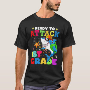 T-shirt Prêt À Attaquer Le Requin De 1Ère Année Drôle À Sc