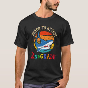 T-shirt Prêt À Attaquer Le Requin De 2E Année D'Abord