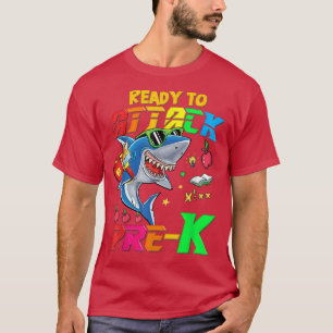 T-shirt Prêt À Attaquer Le Requin Pré K Retour À L'École E