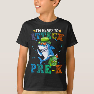 T-shirt Prêt à attaquer le requin pré-K Retour scolaire An