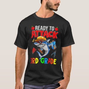 T-shirt Prêt À Attaquer Un Amateur De Requin De 3Ème Année