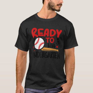 T-shirt Prêt À Atteindre Le Jardin D'Enfants Baseball Pré