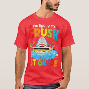 T-shirt Prêt à écraser 1ère Année Garçons De Requin Drôle 