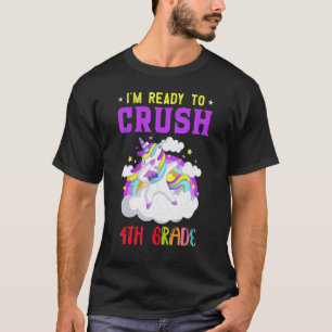 T-shirt Prêt à écraser la 4e année Dabbing Unicorn Girl Ba