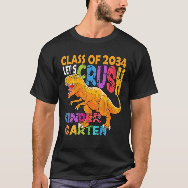 T-shirt Prêt À Écraser La Maternelle 2034 Dinosaure Retour (Devant)