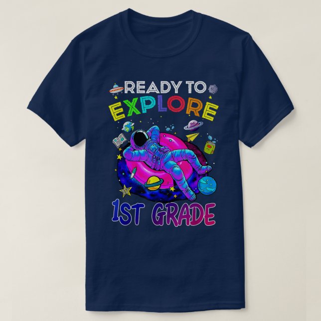 T-shirt Prêt à emporter la 1ère année à l'école Astronaut (Design devant)
