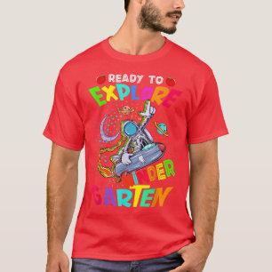 T-shirt Prêt À Explorer Le Jardin D'Enfance Drôle Astronau