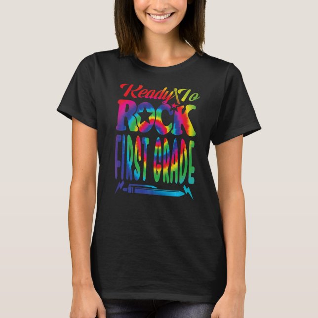 T-shirt Prêt À Remonter Le Premier Niveau À L'École Teintu (Devant)