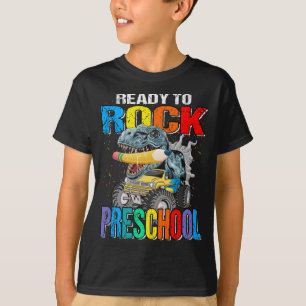 T-shirt Prêt À Rocher Monster Camion De Préscolaire Dinosa